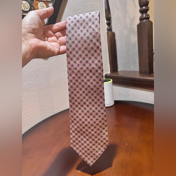 Tommy Hilfiger Pink and Blue Checkered Tie - Picture 1 of 4